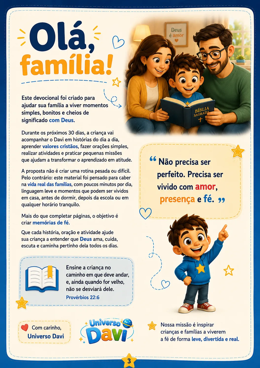 Página de mensagem aos pais